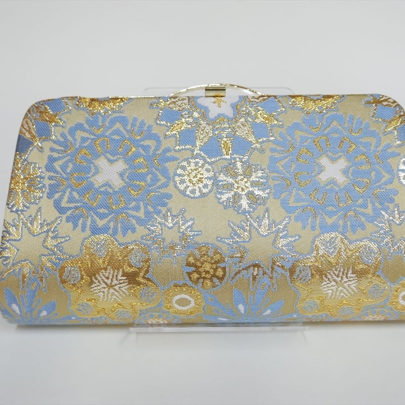 全正絹 西陣織 金襴 雪輪紋様 クラッチバッグA | 西陣岡本