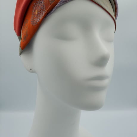 きらめくターバン　Live Turban　ニシジーナ＆ニシジーノ　朱地　ひなぎく紋様　104