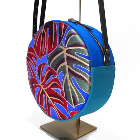 SUI Plus Bags　まんまるバッグ　No.30　モンステラ紋様　一点物