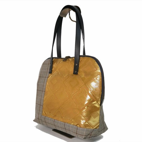 SUI Plus Bags　ラウンドトートバッグ　No.5　三階菱紋様　一点物