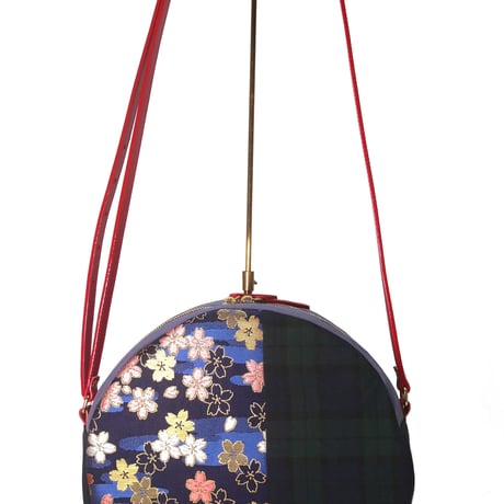 SUI Plus Bags　まんまるバッグ　No.18　さくら紋様　一点物