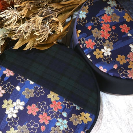 SUI Plus Bags　まんまるバッグ　No.18　さくら紋様　一点物