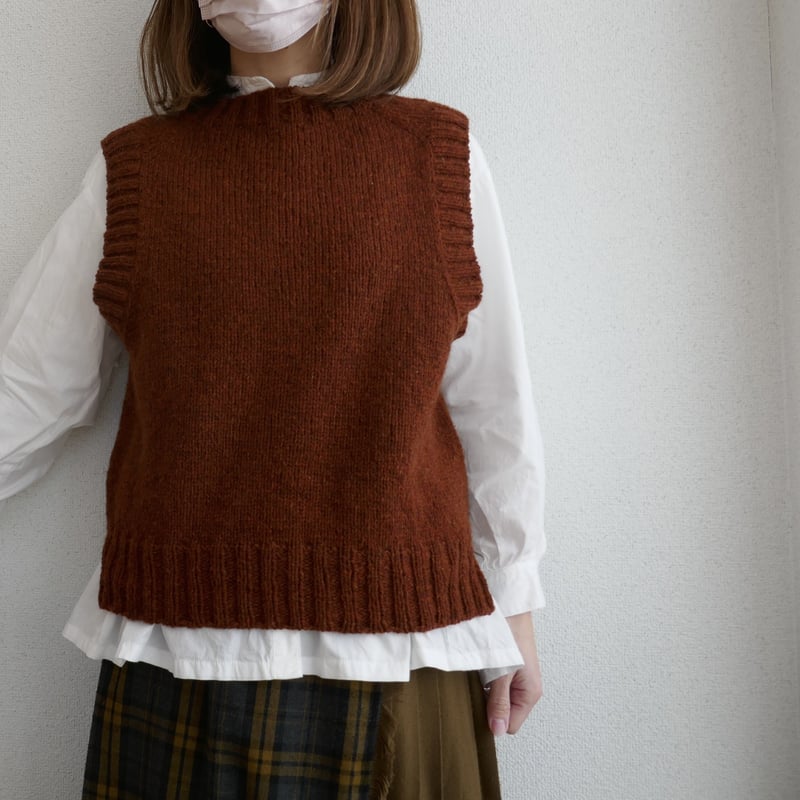 働くクルーネックベスト(size3〜4) 編み方リーフレット 働くクルーネックベスト(size3〜4) 編み方リーフレット