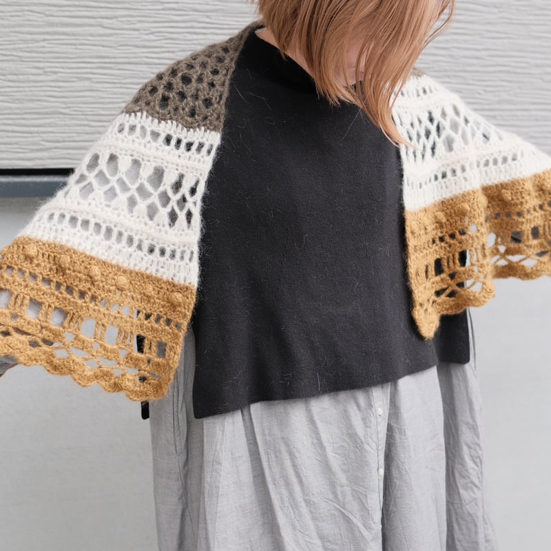 amiami stole キット（PDFパターン付 ）※かぎ針編みキット上級編