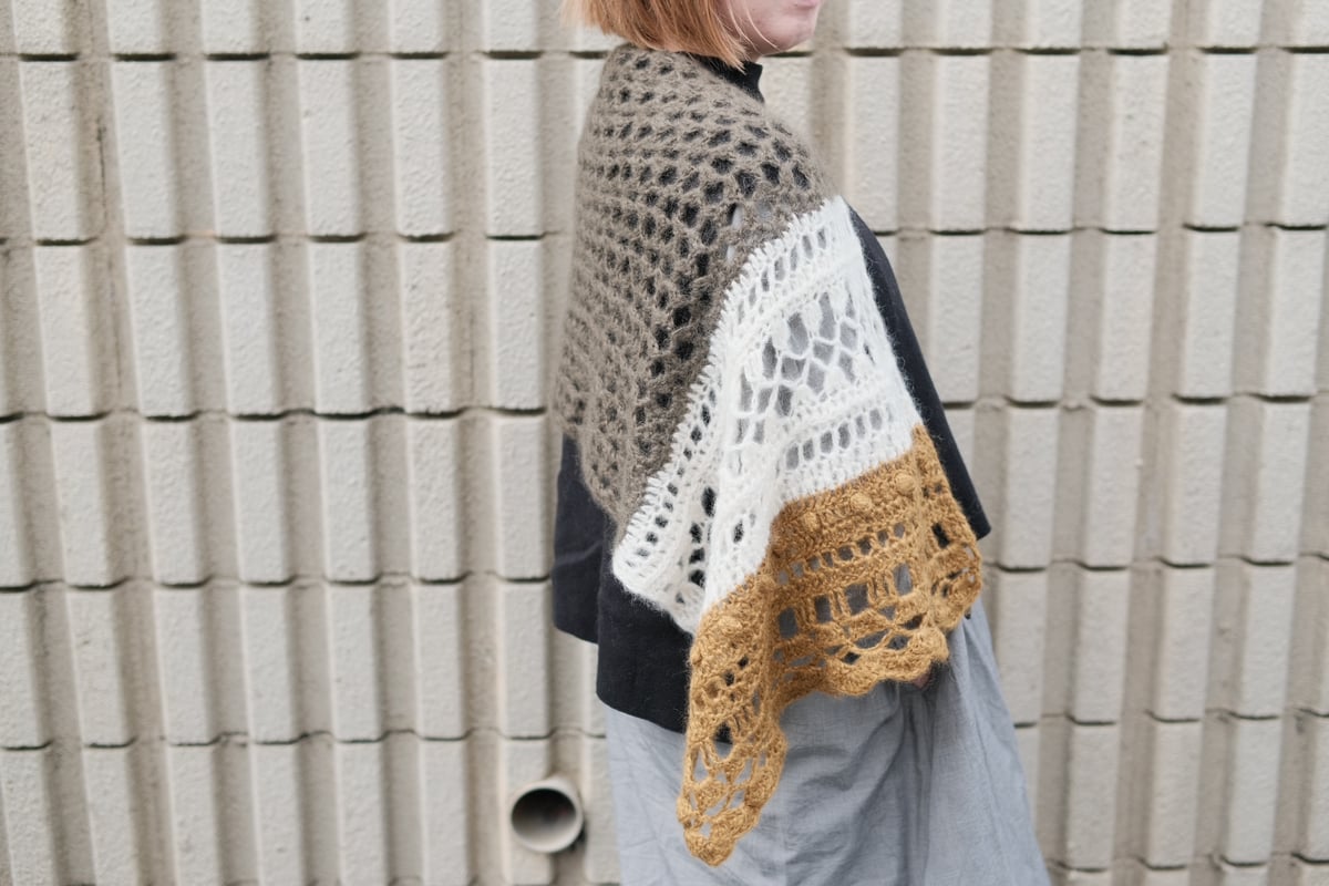 amiami stole キット（PDFパターン付 ）※かぎ針編みキット上級編