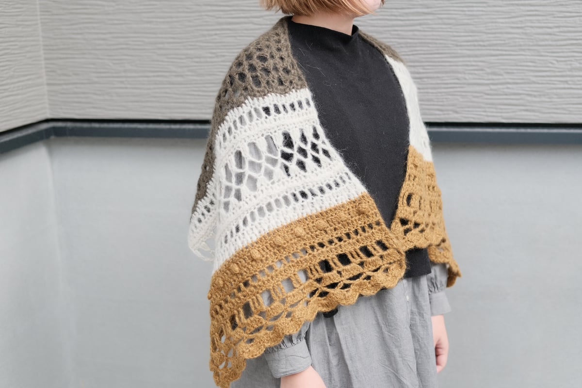 amiami stole キット（PDFパターン付 ）※かぎ針編みキット上級編