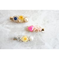 【お買い得！】レジン×パール　キッズヘアクリップ3点セット