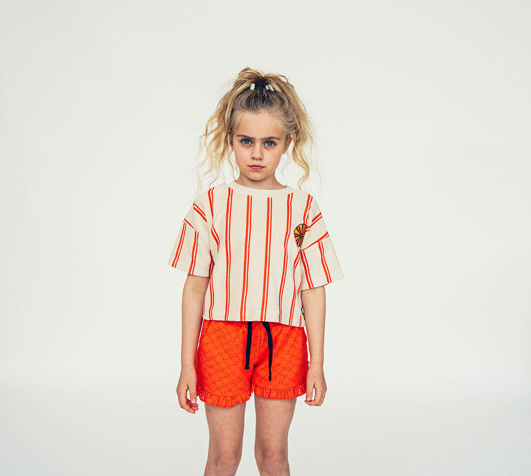 CarlijnQ カーラインク Stripes flame - cropped t-shirt...