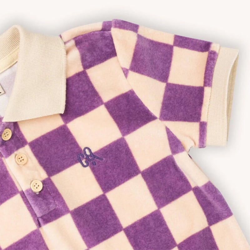 CarlijnQ カーラインク checkers - boys velvet polo t-s