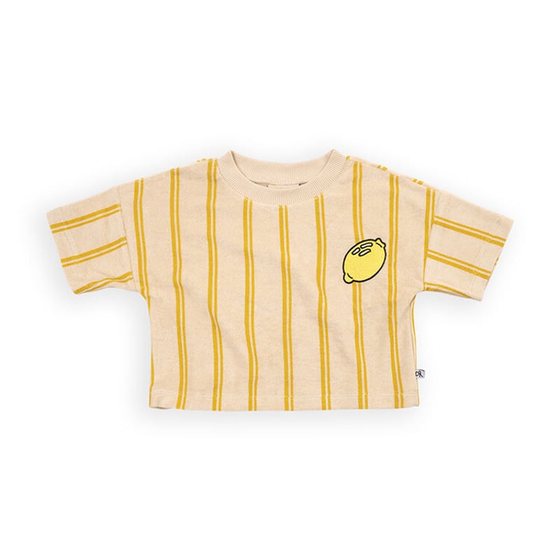 CarlijnQ カーラインク Stripes yellow - cropped crewne...