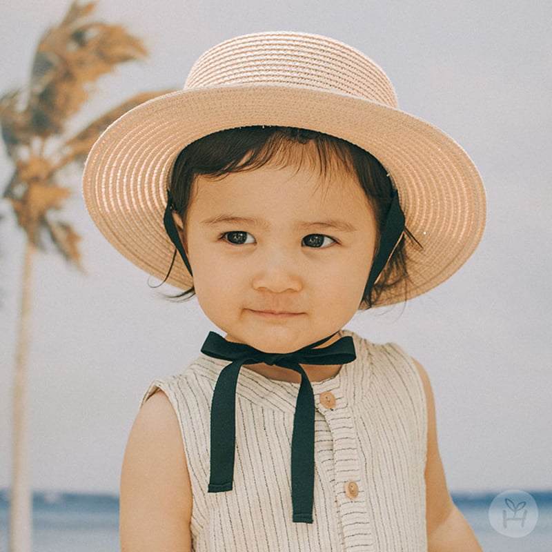 麦わら帽子 ベビー Flat baby straw panama hat | KODOMOTO