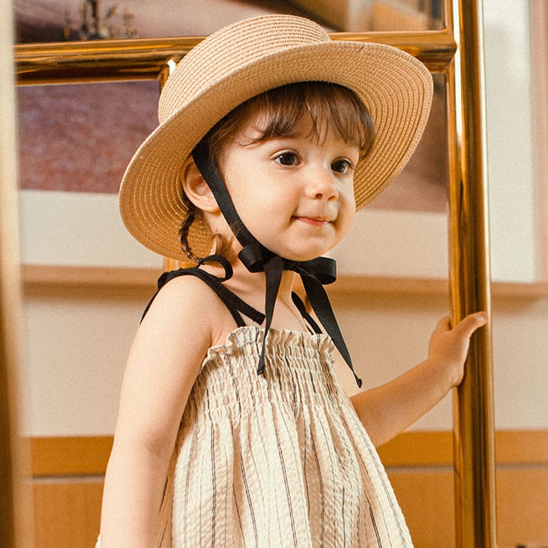 麦わら帽子 ベビー Flat baby straw panama hat | KODOMOTO
