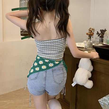 セット商品 ハートカット Tシャツ 半袖 チューブトップ ゆったり ルーズ 韓国ファッション レディース 大人可愛い ガーリー カジュアル DTC-677301507375