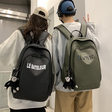 【3カラー】 サルのぬいぐるみ付き バックパック リュック リュックサック 防水 レトロ 韓国ファッション メンズ レディース カジュアル DTC-633963144688
