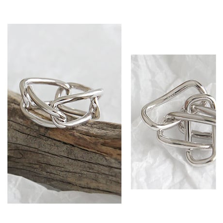 【シルバーアクセサリー】シンプル チェーンデザイン リング 指輪 シルバー925 メンズ レディース ペア #11 #13 #19 kgf0502 (DCT-583041422169)