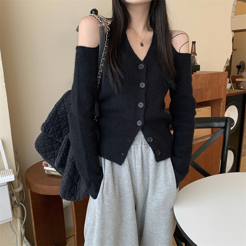 セットアップ ボートネック ドレス カーディガン 韓国 cr4786 instock]【AIDMAX】ミニ/ドレス/セットアップ/ホワイト/ツイード