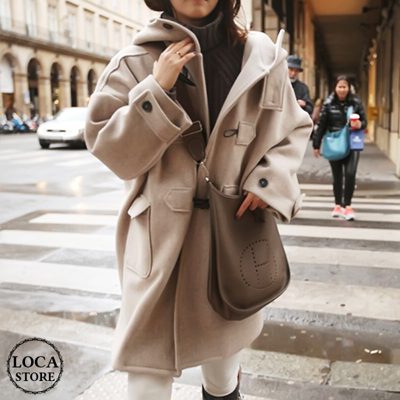 ダッフルコート 韓国ファッション レディース フード付き コート