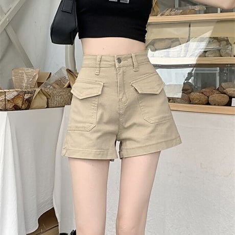 デニムショートパンツ ハイウエスト ワイドレッグパンツ ショートパンツ デニム 短パン ショーパン 韓国ファッション レディース 大人可愛い ガーリー カジュアル DTC-716791701233