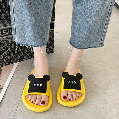 サンダル クマちゃん スリッパ コンフォートサンダル 韓国ファッション レディース シャワーサンダル フラットサンダル キュート 痛くない かわいい 歩きやすい 617460709078