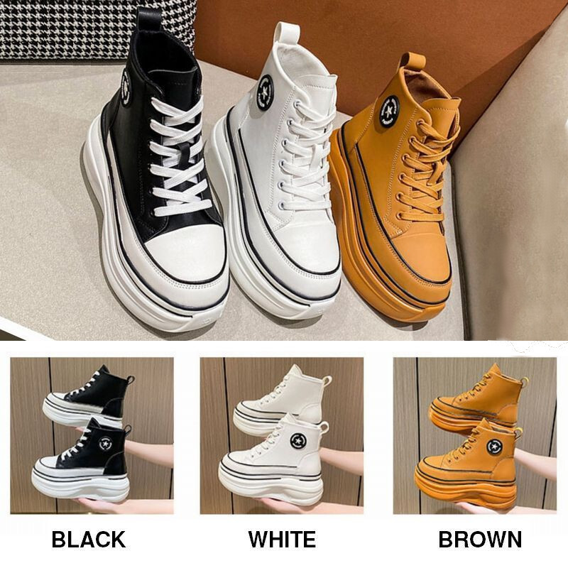 厚底 ハイカットスニーカー 22.0~24.5cm ハイトップ ショート 厚底 ハイカットスニーカー 22.0~24.5cm ハイトップ ショート