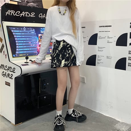 ミニスカート タイダイ染め 台形スカート Aライン ハイウエスト 韓国ファッション レディース タイトスカート レトロ 大人可愛い ガーリー DTC-635660946074_D