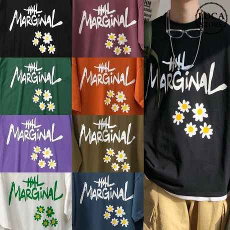 Tシャツ 半袖 メンズ レディース ユニセックス 英字 花 フラワープリント オーバーサイズ 大きいサイズ ルーズ ストリート TBN-614814663557