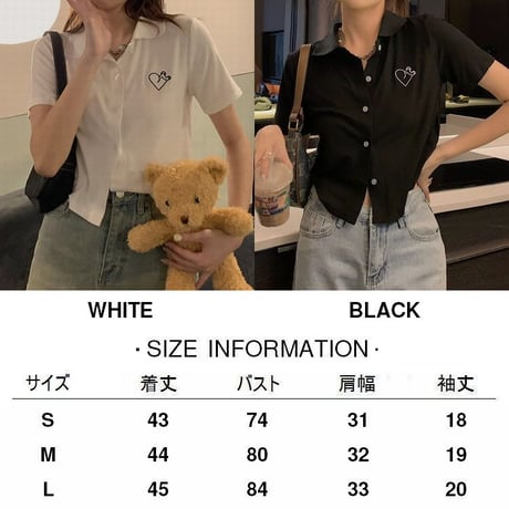 ブラウス シャツ 半袖 ワンポイント刺繍 ショート丈 レトロ 韓国ファッション レディース 大人可愛い レトロ ガーリー カジュアル DTC-680320363928