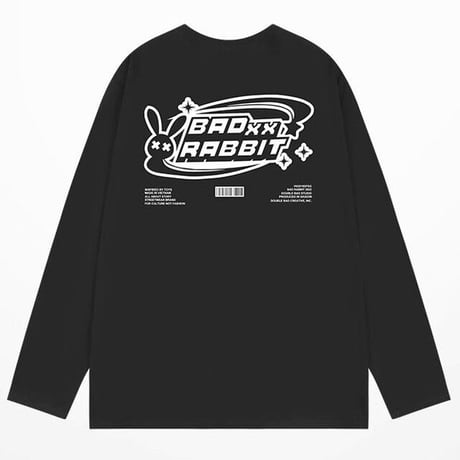 ユニセックス Tシャツ 長袖 BADRABBIT ウサギ オーバーサイズ ロンT 韓国ファッション メンズ レディース カジュアル 韓国ストリートファッション DTC-734042546269
