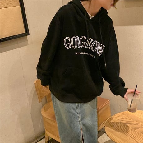 プルオーバー パーカー オーバーサイズ トップス 裏起毛 プラスベルベット レトロ 韓国ファッション レディース ガーリー 大人カジュアル カジュアル ストリート系 DTC-656645896321
