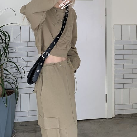セットアップ 上下セット スウェット トレーナー ロングスカート  長袖 ゆったり  ルーズ レトロ カジュアル 韓国ファッション レディース 大人可愛い ガーリー DTC-689175434247