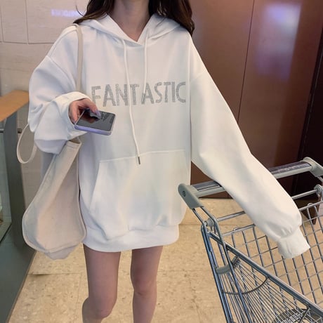 パーカー プルオーバー 英字 長袖 薄い ルーズ 韓国ファッション レディース スウェット オーバーサイズ ゆったり カジュアル ストリート ファッション ガーリー DTC-626797812967