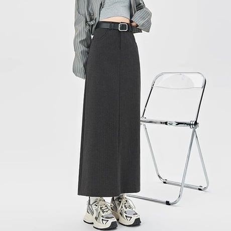 タイトスカート バックスリット ツイルスカート ロングスカート Iライン ハイウエスト ボトム ストレートスカート レトロ 大人可愛い ガーリー DTCA-852840237510