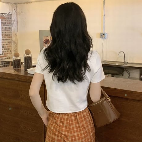 クロップド丈 Tシャツ 牛 プリント へそ出し 半袖 ラウンドネック 夏 韓国ファッション レディース ショート丈 トップス  カットソー 大人可愛い ガーリー DTC-640183810198