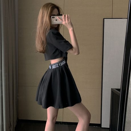 ワンピース 背中開き 背中見せ セクシー ハイウエスト 半袖 韓国ファッション レディース シャツワンピース Aライン 無地 シンプル 大人可愛い ガーリー DTC-641249916774