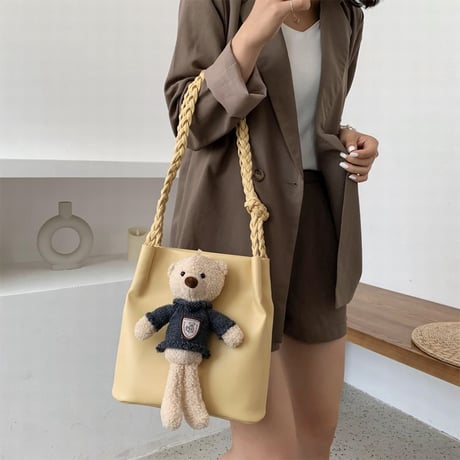 クマのぬいぐるみ ワンショルダートートバッグ アニマルバッグ ショルダーバッグ ミニバッグ バッグ 肩掛け シンプル 鞄 レトロ DTC-624341543778