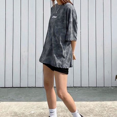 ユニセックス Tシャツ 半袖 タイダイ柄 オーバーサイズ ゆったり 大きめ カジュアル 韓国ファッション メンズ レディース 韓国ストリートファッション DTC-620776035169