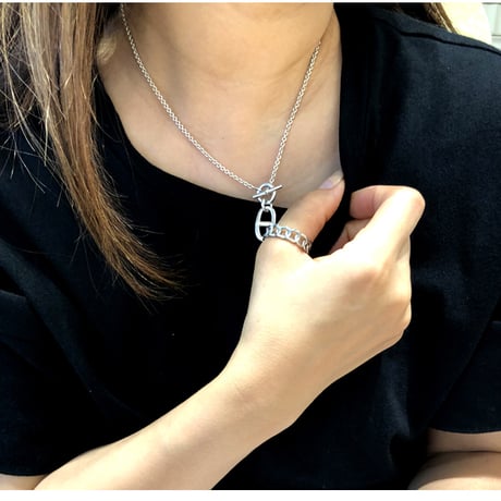 ハワイアンジュエリー リング 金属アレルギー対応 チェーン スクロール 指輪 K14ゴールド サージカルステンレス メンズ レディース インスタ grs8648