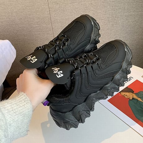 ダットスニーカー レースアップ ヒール6cm 厚底 22.5～25.0cm 韓国ファッション レディース 厚底スニーカー 歩きやすい スポーツ かわいい ガーリー 612789956033