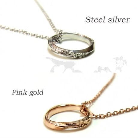 【ハワイアンジュエリー / HawaiianJewelry】 リングネックレス/ネックレス プルメリア スクロール ホヌ (gps8737)