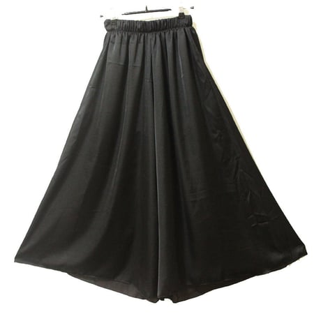 レディース マキシ丈 スカート風 ハイウエスト ワイドパンツ スカンツ マキシ丈 ウエストゴム ガーリー 韓国ファッション (DCT-567568762632)