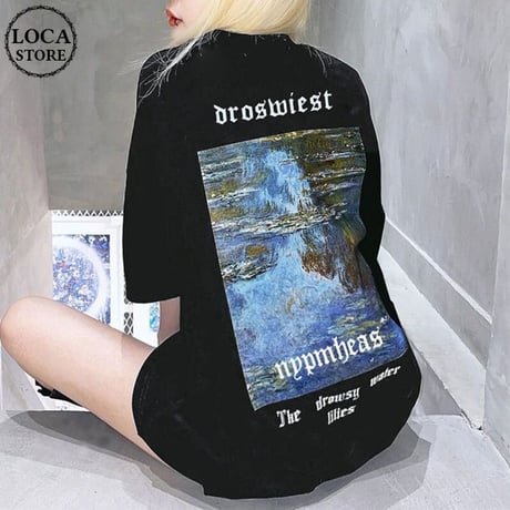 ユニセックス Tシャツ 半袖 バックプリント オーバーサイズ ゆったり 大きめ 韓国ファッション メンズ レディース カジュアル 韓国ストリートファッション DTC-666518306015