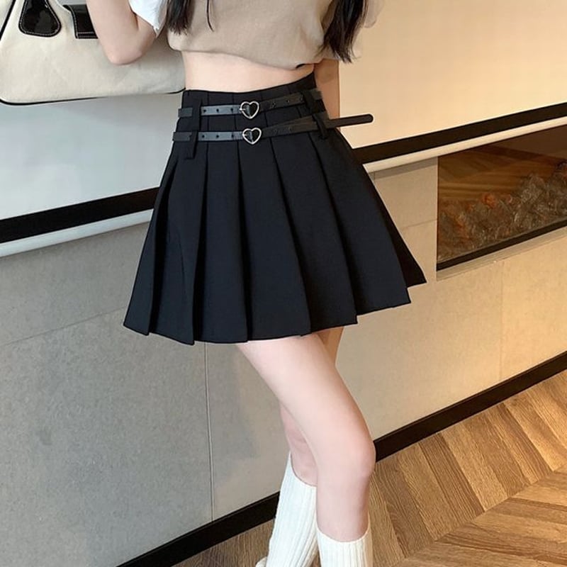 Amilige ハートベルトプリーツスカート ハートベルトプリーツスカート（スカート）｜Amilige