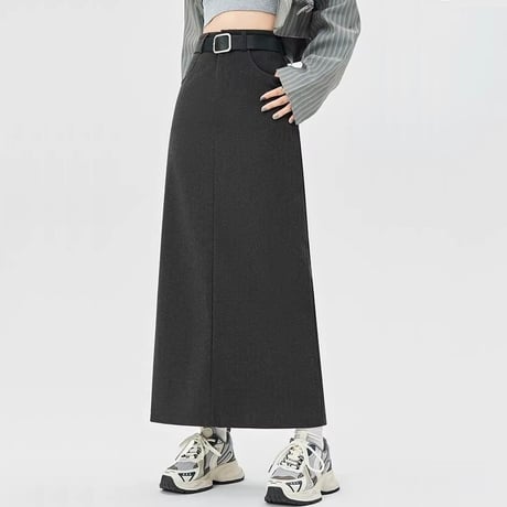 タイトスカート バックスリット ツイルスカート ロングスカート Iライン ハイウエスト ボトム ストレートスカート レトロ 大人可愛い ガーリー DTCA-852840237510