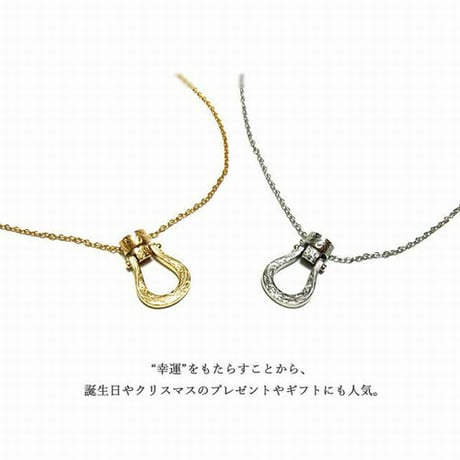 ハワイアンジュエリー ネックレス ホースシュー 馬蹄 スクロール K14コーティング サージカルステンレス メンズ レディース インスタ アクセサリー gps81095