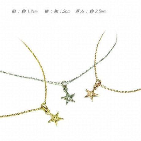 ハワイアンジュエリー ネックレス スター 星 金属アレルギー対応 スクロール シルバー ゴールド ピンクゴールド レディース メンズ サージカルステンレス gps8987
