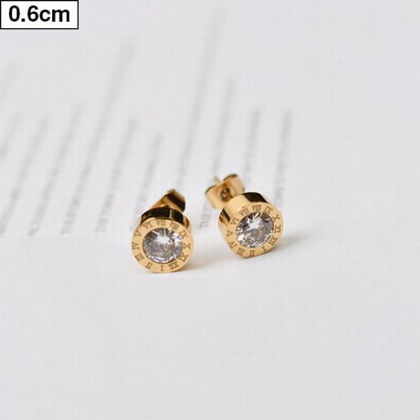 両耳 ピアス メンズ レディース スタッドピアス キャッチ式 CZ 金属アレルギー対応 シルバー ゴールド チタンスチール アクセサリー DTC-582264692299