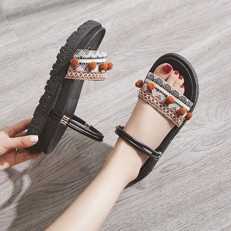 レディース 厚底 2WAYストラップ サンダル プラットフォーム フラットサンダル 厚底サンダル 歩きやすい 疲れない フェミニン (DCT-571496643633)