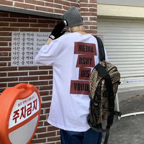 ユニセックス tシャツ レタープリント コットン オーバーサイズ 韓国ファッション メンズ レディース トップス ゆったり カジュアル ストリートファッション DTC-638898835596