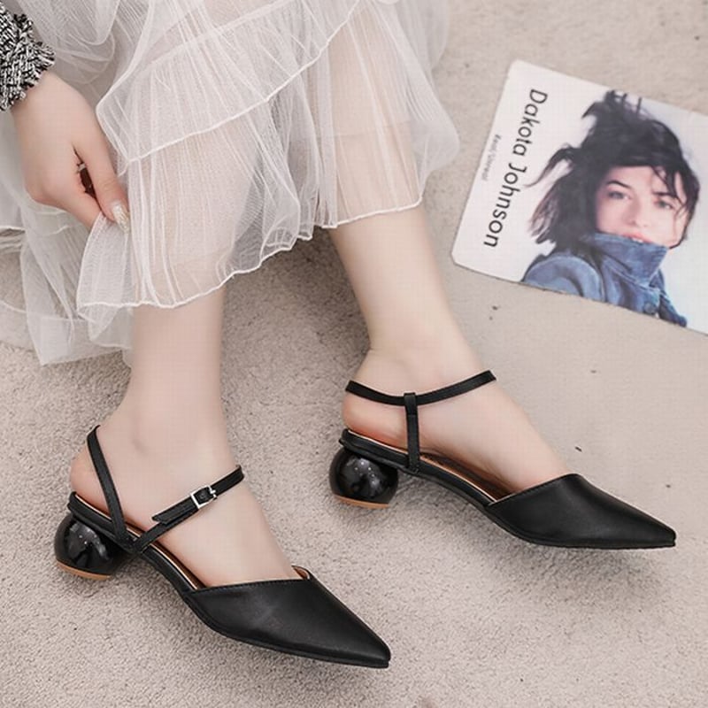 パンプス アンクルストラップ ヒール4cm 韓国ファッション レディース