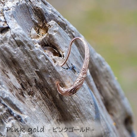 ハワイアンジュエリー フック ピアス 片耳用 金属アレルギー対応 プルメリア スクロール 花 波 メンズ レディース サージカルステンレス アクセサリー インスタ ges8324